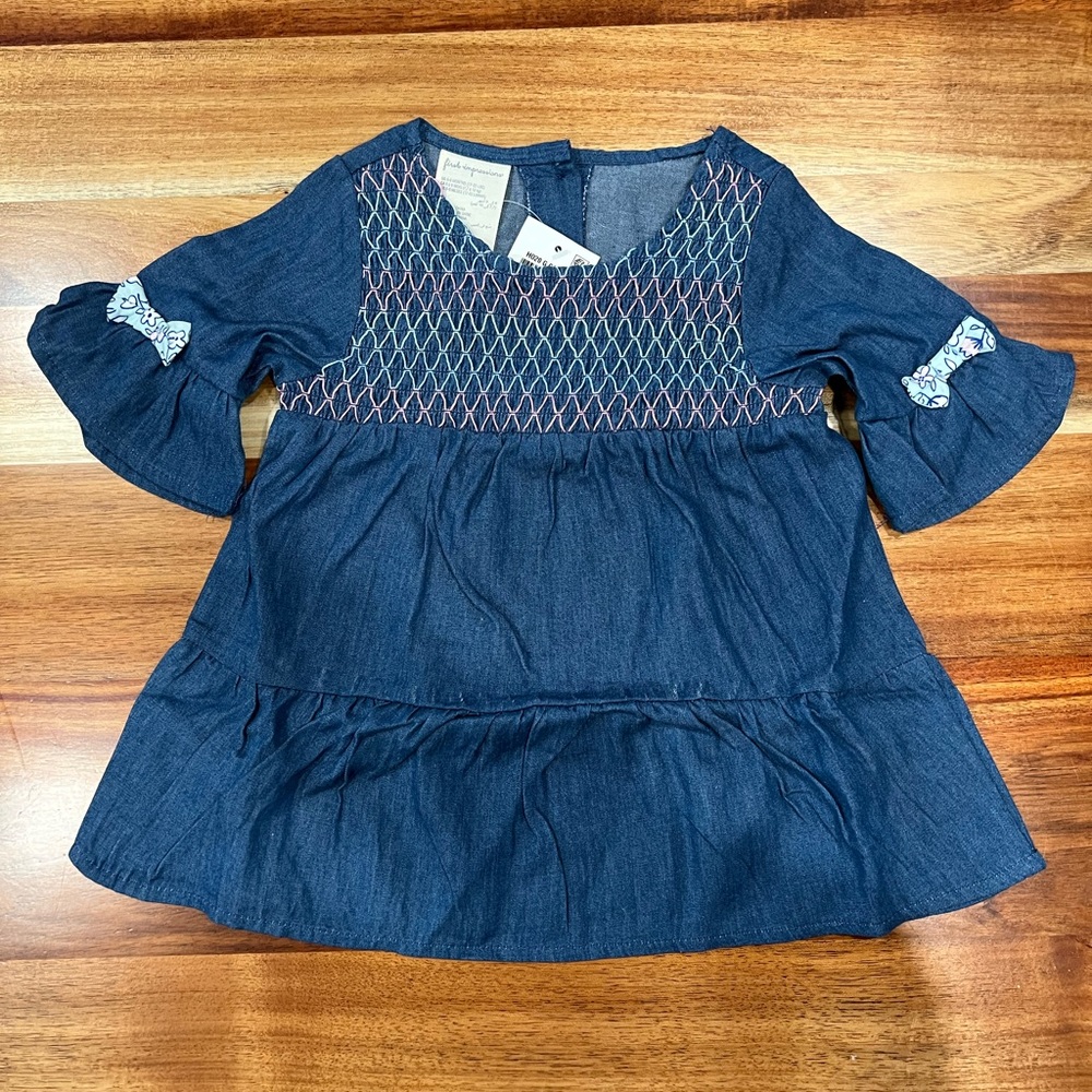 NWT First Impressions Baby Girls’ Denim Dress (6-9M)
